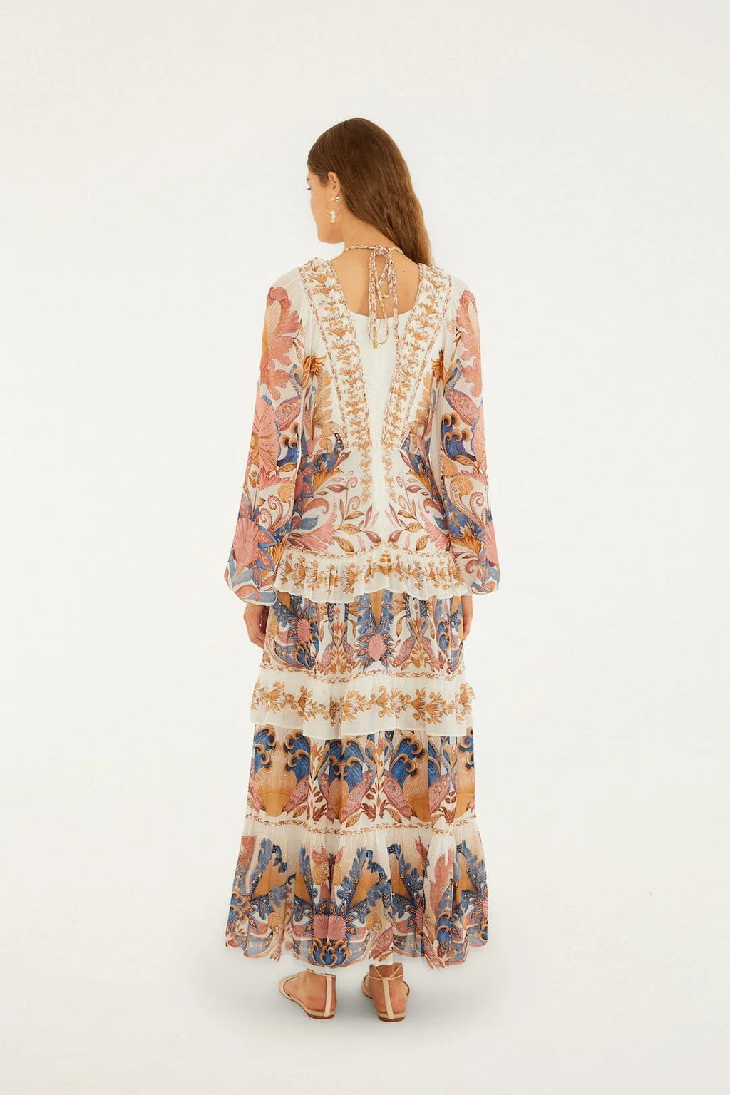 FarmRio-Sea Garden Long Dress