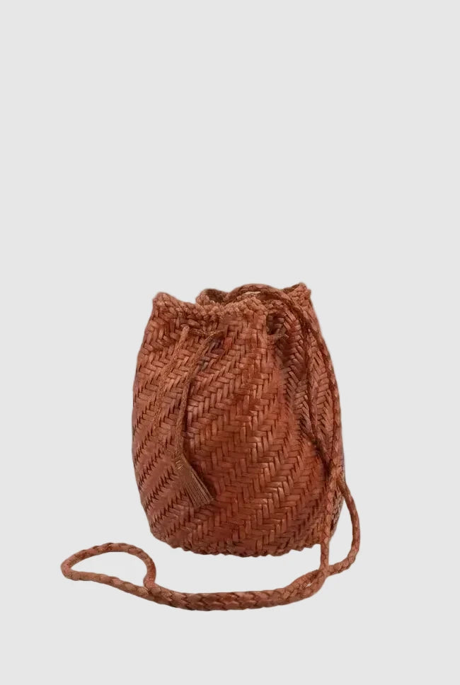 Borsa secchiello in pelle