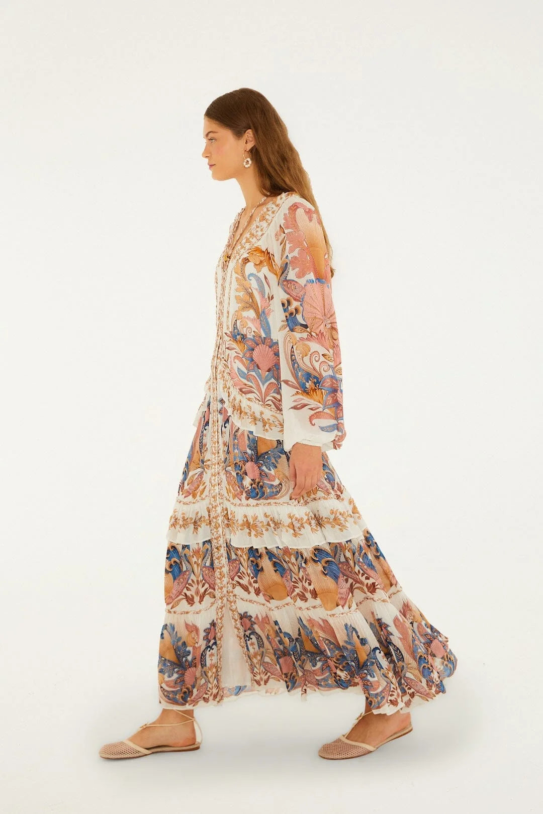 FarmRio-Sea Garden Long Dress
