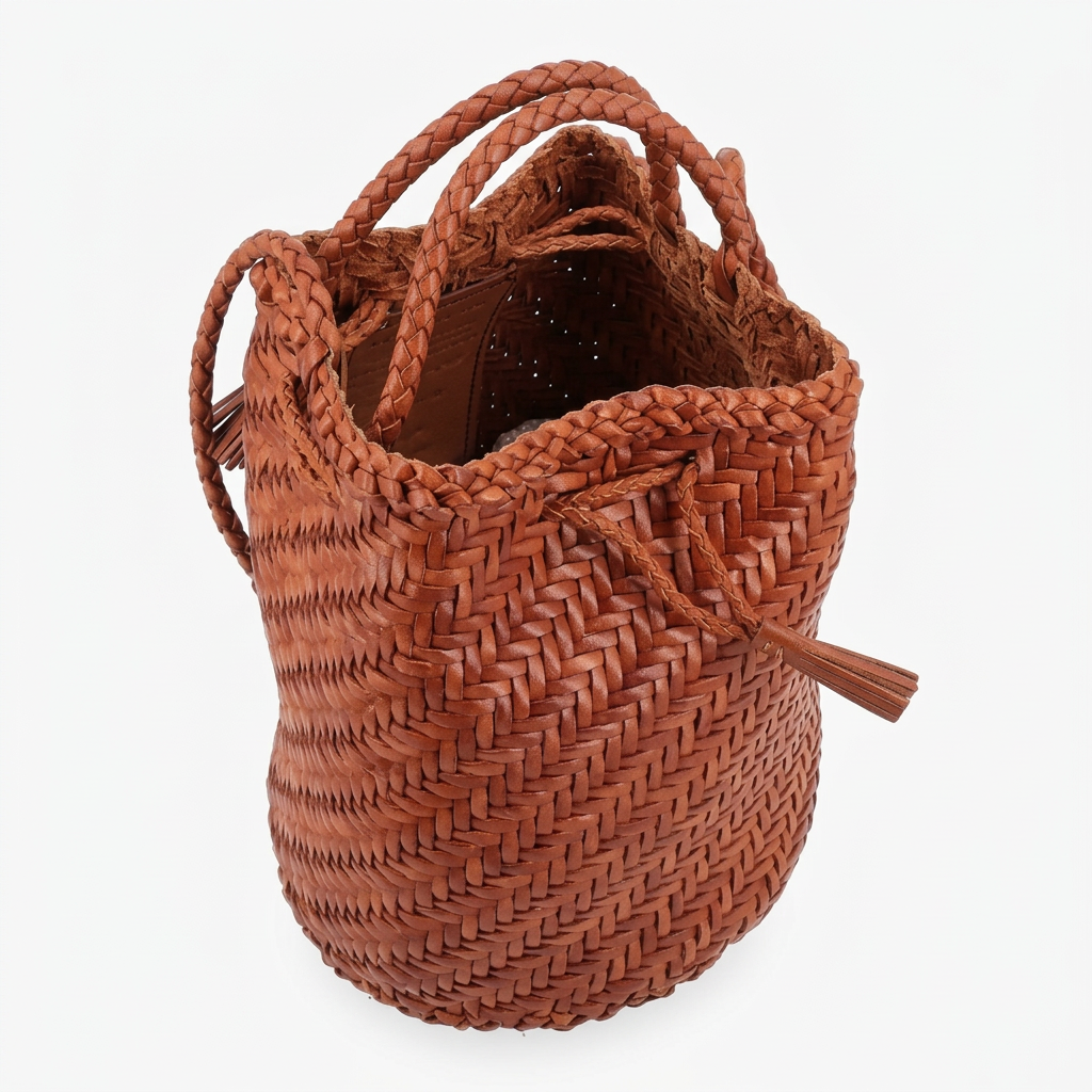 Borsa secchiello in pelle