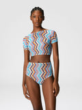 Missoni Bikini con top t-shirt e motivo zig zag