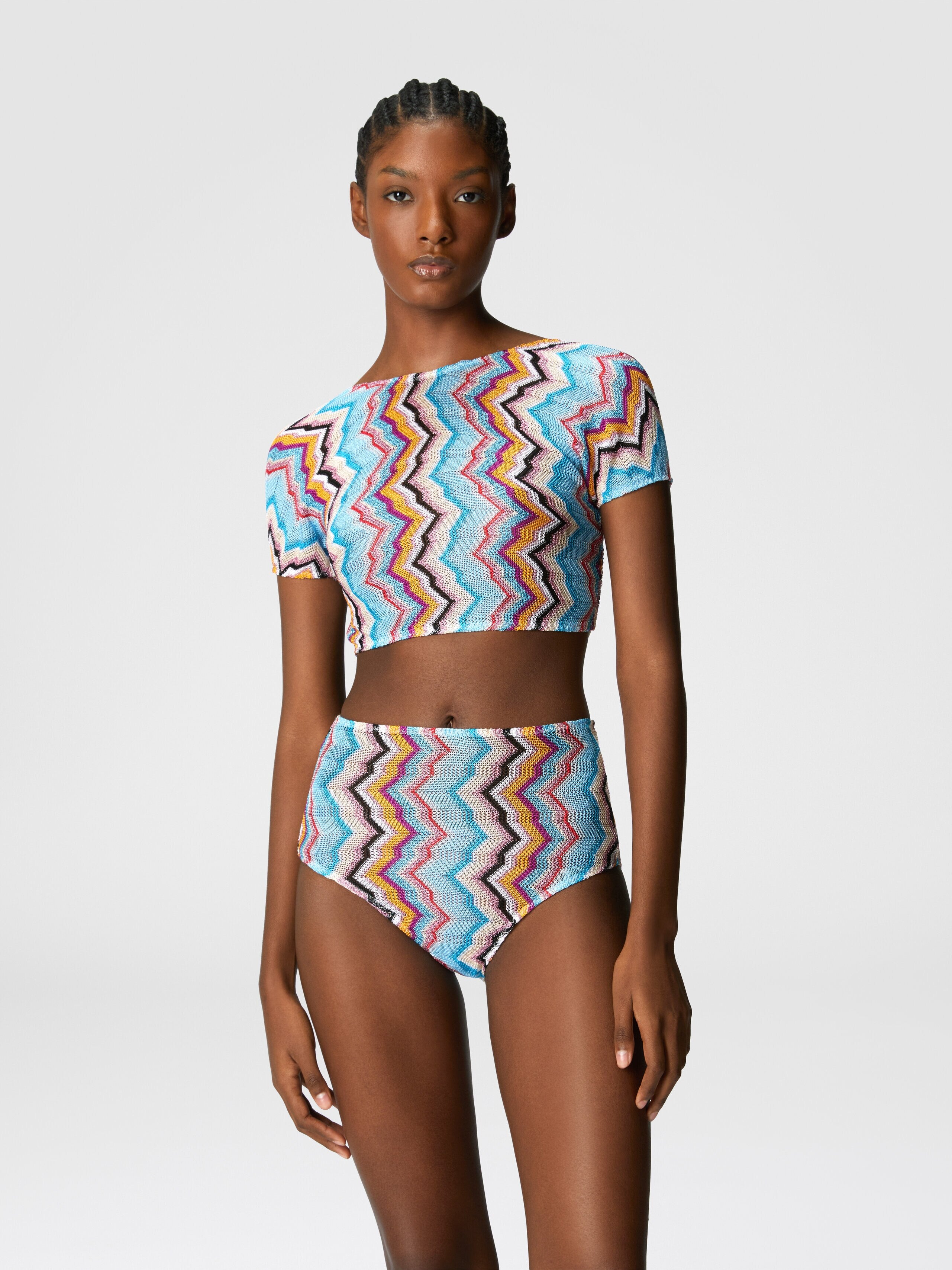 Missoni Bikini con top t-shirt e motivo zig zag