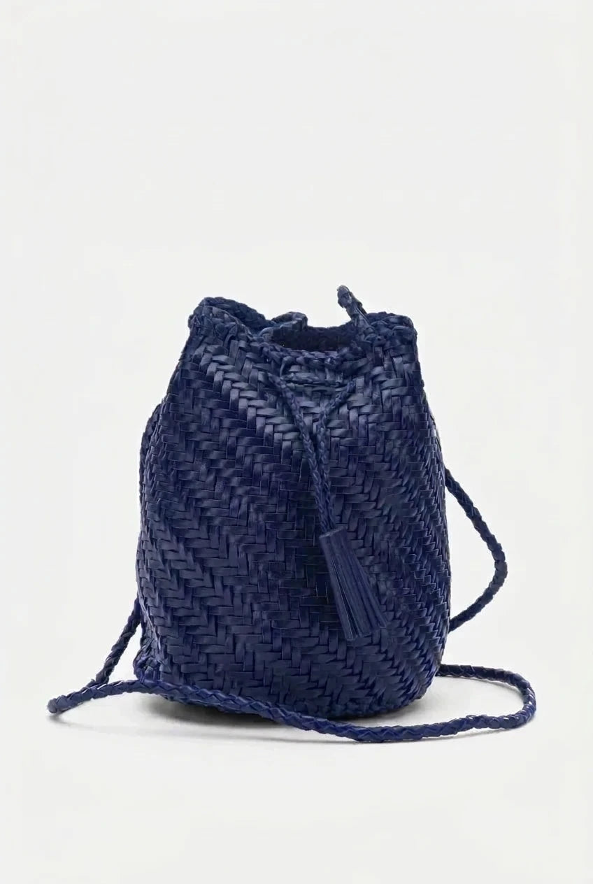 Borsa secchiello in pelle