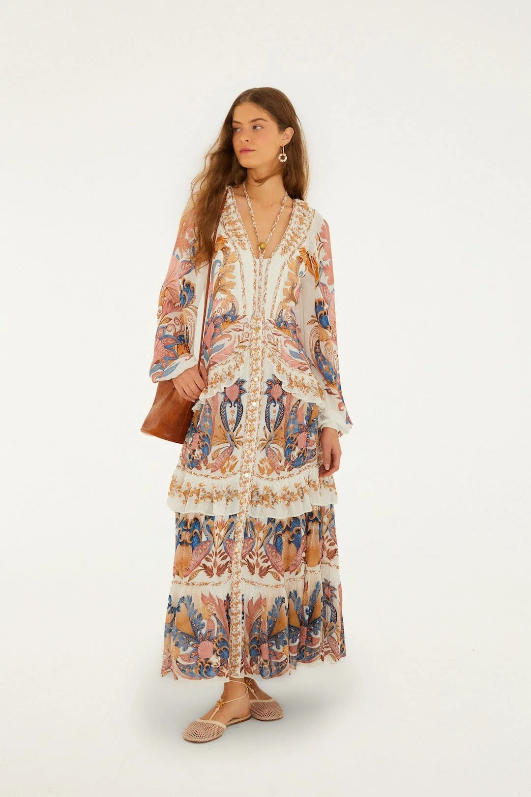 FarmRio-Sea Garden Long Dress